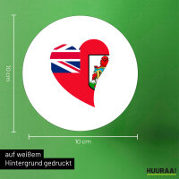 Aufkleber Bermuda Flagge Herz 10cm Sticker