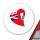 Aufkleber Bermuda Flagge Herz 10cm Sticker