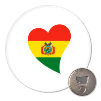 Magnet Bolivien Flagge Herz 59mm Kühlschrankmagnet...
