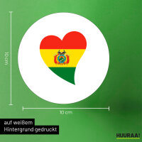Aufkleber Bolivien Flagge Herz 10cm Sticker