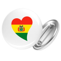 Button Bolivien Flagge Herz Anstecker