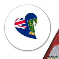 Aufkleber Britische Jungfrau Inseln Flagge Herz 10cm Sticker