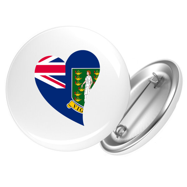 Button Britische Jungfrau Inseln Flagge Herz Anstecker