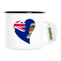 Emaille Tasse Kaimaninseln Flagge Herz 300ml Vintage...
