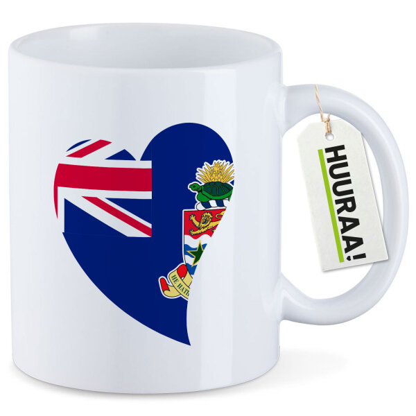 Kaffeetasse Kaimaninseln Flagge Herz 330ml