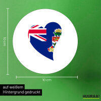 Aufkleber Kaimaninseln Flagge Herz 10cm rund