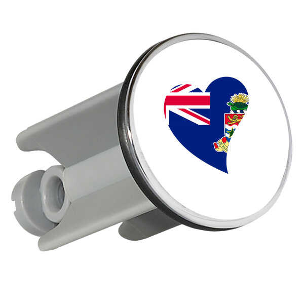 Waschbeckenstöpsel Kaimaninseln Flagge Herz 4cm Abflussstopfen