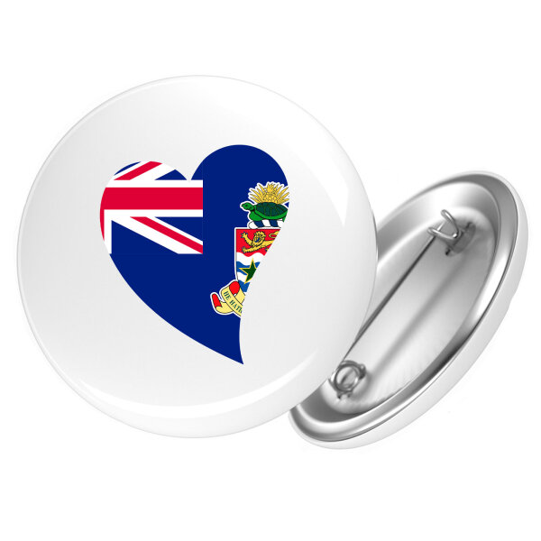 Button Kaimaninseln Flagge Herz