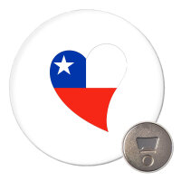 Magnet Chile Flagge Herz 59mm K&uuml;hlschrankmagnet