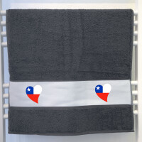 Handtuch Chile Flagge Herz 50x100cm