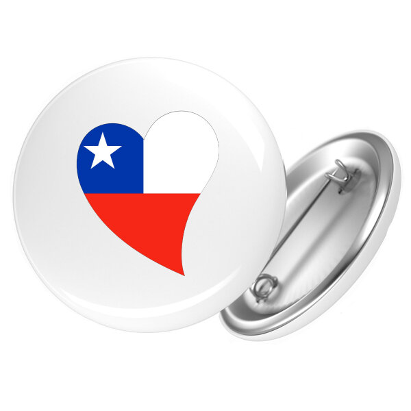 Button Chile Flagge Herz Anstecker