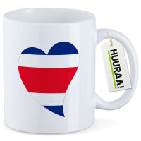 Kaffeetasse Costa Rica Flagge Herz 330ml