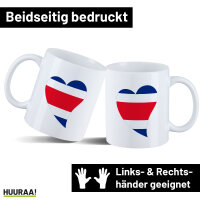 Kaffeetasse Costa Rica Flagge Herz 330ml