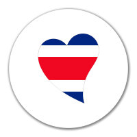 Aufkleber Costa Rica Flagge Herz 10cm rund