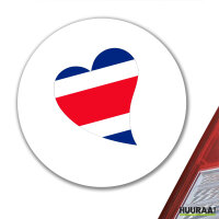 Aufkleber Costa Rica Flagge Herz 10cm rund