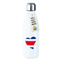 Edelstahl-Trinkflasche Costa Rica Flagge Herz 500ml...