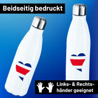 Edelstahl-Trinkflasche Costa Rica Flagge Herz 500ml...