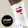Socken Costa Rica Flagge Herz Größe 37/46 White Motiv Tennissocken