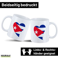 Kaffeetasse Kuba Flagge Herz 330ml