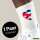 Socken Kuba Flagge Herz Größe 37/46 White Motiv Tennissocken