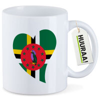 Kaffeetasse Dominica Flagge Herz 330ml