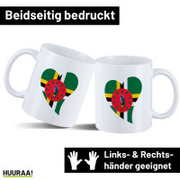 Kaffeetasse Dominica Flagge Herz 330ml