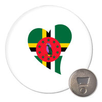 Magnet Dominica Flagge Herz 59mm Kühlschrankmagnet...
