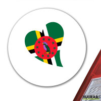 Aufkleber Dominica Flagge Herz 10cm Sticker