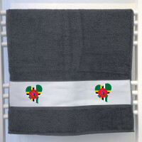 Handtuch Dominica Flagge Herz 50x100cm