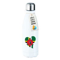 Edelstahl-Trinkflasche Dominica Flagge Herz 500ml...