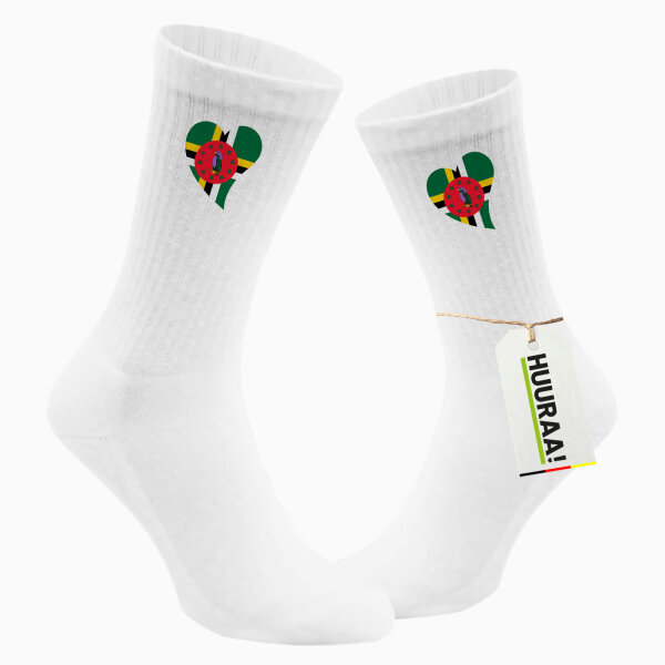 Socken Dominica Flagge Herz Größe 37/46 White Motiv Tennissocken
