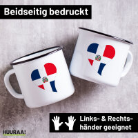 Emaille Tasse Dominikanische Republik Flagge Herz 300ml...