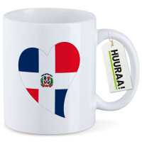 Kaffeetasse Dominikanische Republik Flagge Herz 330ml