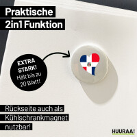 Magnet Dominikanische Republik Flagge Herz 59mm Kühlschrankmagnet Flaschenöffner