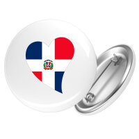 Button Dominikanische Republik Flagge Herz Anstecker