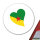 Aufkleber Französisch-Guayana Flagge Herz 10cm Sticker