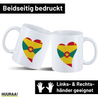 Kaffeetasse Grenada Flagge Herz 330ml