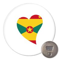 Magnet Grenada Flagge Herz 59mm K&uuml;hlschrankmagnet