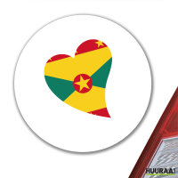 Aufkleber Grenada Flagge Herz 10cm Sticker