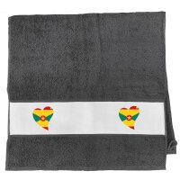 Handtuch Grenada Flagge Herz 50x100cm