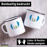 Emaille Tasse Guatemala Flagge Herz 300ml Vintage Emaille...