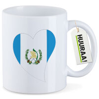 Kaffeetasse Guatemala Flagge Herz 330ml