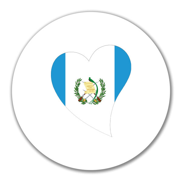 Aufkleber Guatemala Flagge Herz 10cm Sticker