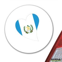 Aufkleber Guatemala Flagge Herz 10cm rund