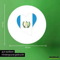 Aufkleber Guatemala Flagge Herz 10cm Sticker