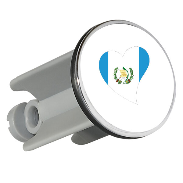 Waschbeckenstöpsel Guatemala Flagge Herz 4cm Abflussstopfen