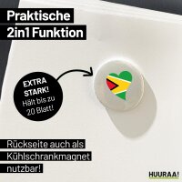 Magnet Guyana Flagge Herz 59mm K&uuml;hlschrankmagnet...