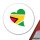 Aufkleber Guyana Flagge Herz 10cm rund