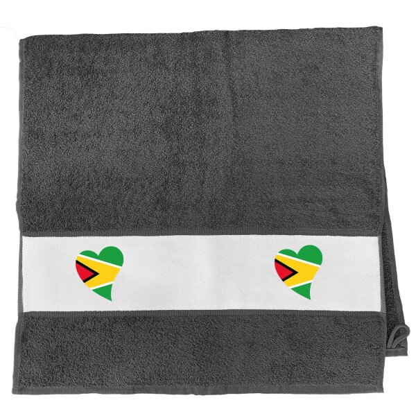 Handtuch Guyana Flagge Herz 50x100cm