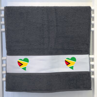 Handtuch Guyana Flagge Herz 50x100cm